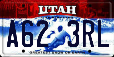 UT license plate A623RL