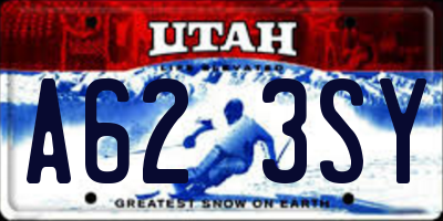 UT license plate A623SY