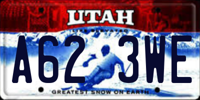 UT license plate A623WE