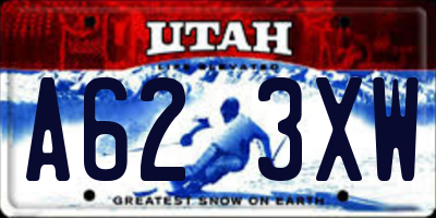 UT license plate A623XW