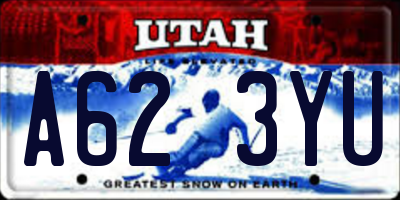 UT license plate A623YU