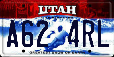 UT license plate A624RL