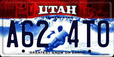 UT license plate A624TO