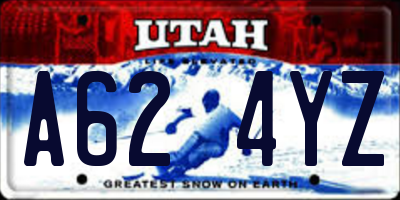 UT license plate A624YZ