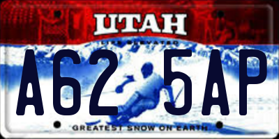 UT license plate A625AP
