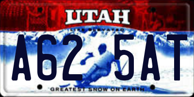 UT license plate A625AT