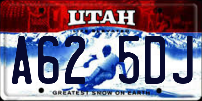 UT license plate A625DJ