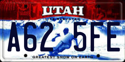 UT license plate A625FE