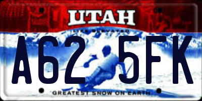 UT license plate A625FK