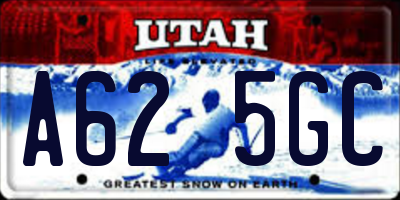 UT license plate A625GC