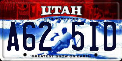 UT license plate A625ID