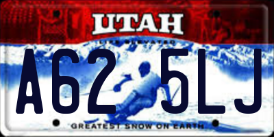 UT license plate A625LJ