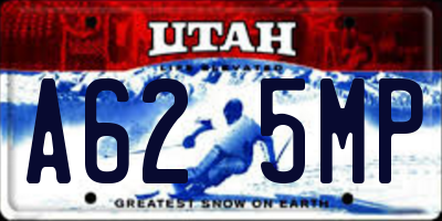 UT license plate A625MP