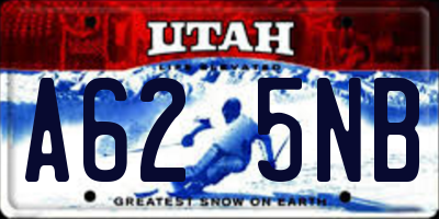 UT license plate A625NB