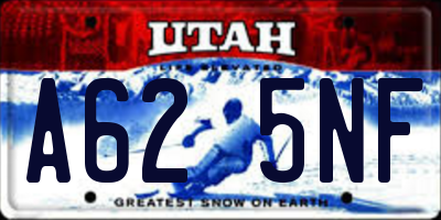 UT license plate A625NF