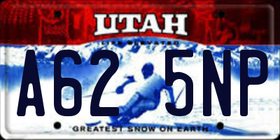 UT license plate A625NP