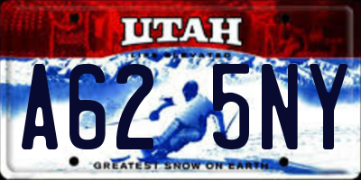 UT license plate A625NY