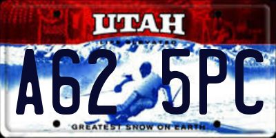 UT license plate A625PC