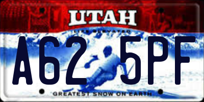 UT license plate A625PF