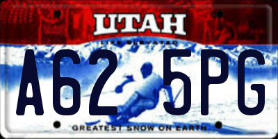 UT license plate A625PG