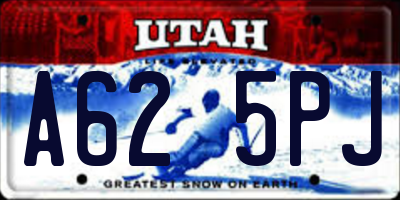 UT license plate A625PJ