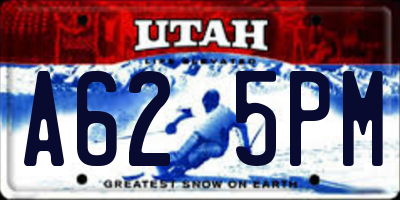 UT license plate A625PM