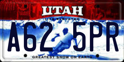 UT license plate A625PR