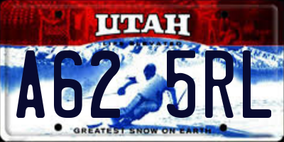 UT license plate A625RL