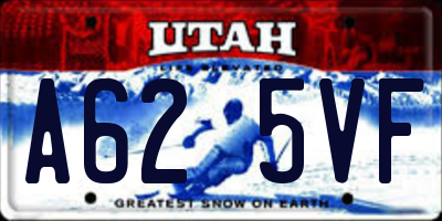 UT license plate A625VF