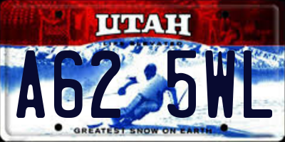 UT license plate A625WL