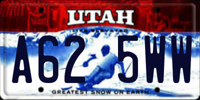 UT license plate A625WW