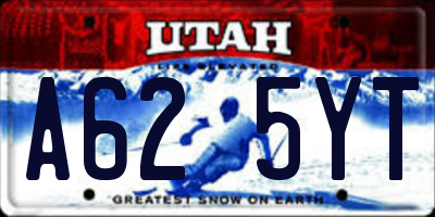 UT license plate A625YT