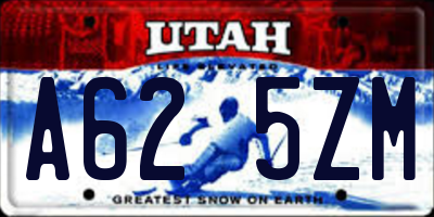 UT license plate A625ZM