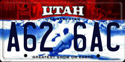 UT license plate A626AC