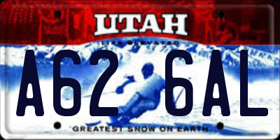 UT license plate A626AL