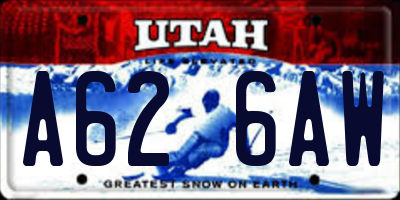 UT license plate A626AW