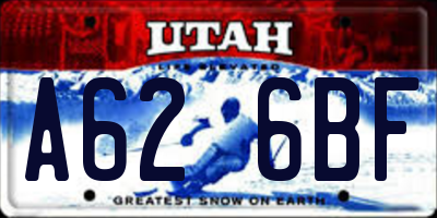 UT license plate A626BF