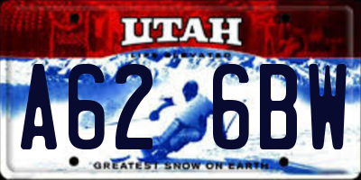UT license plate A626BW