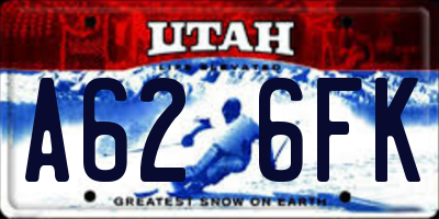 UT license plate A626FK