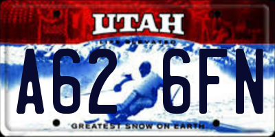 UT license plate A626FN