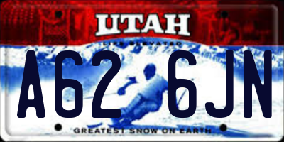 UT license plate A626JN