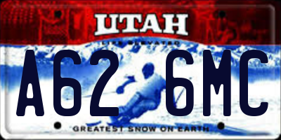 UT license plate A626MC