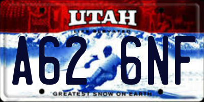 UT license plate A626NF