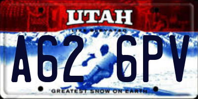 UT license plate A626PV