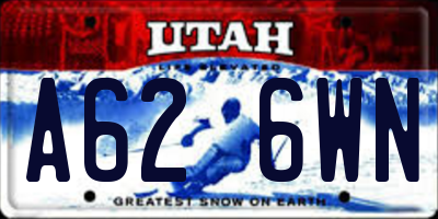 UT license plate A626WN