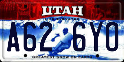 UT license plate A626YO
