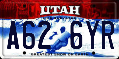 UT license plate A626YR