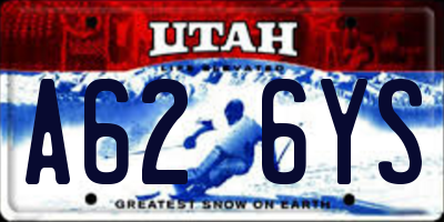UT license plate A626YS