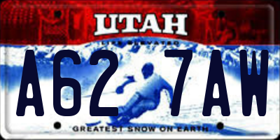 UT license plate A627AW