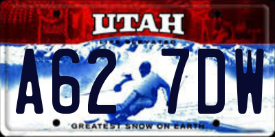 UT license plate A627DW